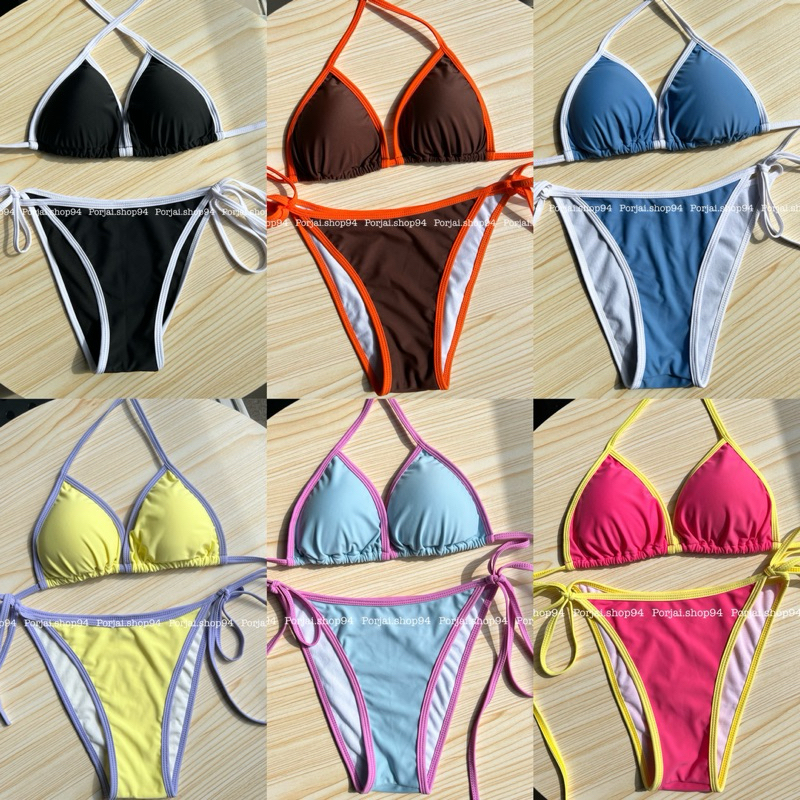 Bikini Premium Two Tone บิกินี่สายฝอ บิกินี่สีทูโทนน่ารักมากๆ งานตัดเย็บคัตติ้งเนี๊ยบค่ะ งานขึ้นห้าง