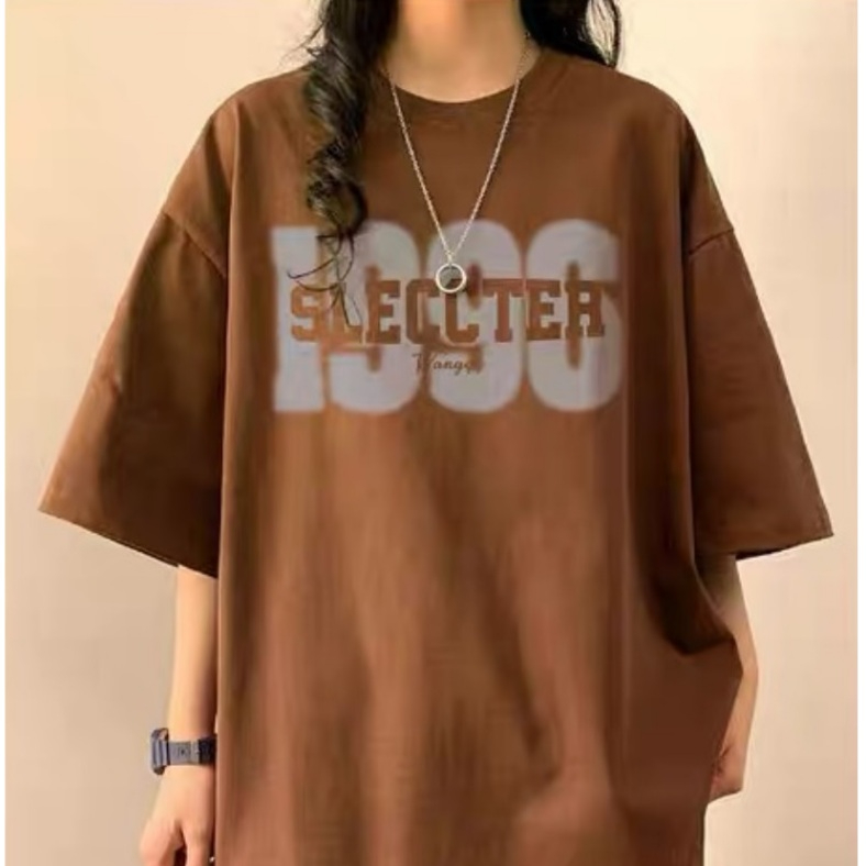 เสื้อยืดแขนสั้นคอกลมลายอักษรสุดคลาสสิค แฟชั่นสไตล์วินเทจเท่ๆ เนื้อผ้าโพลีเอสเตอร์ใส่สบาย พร้อมส่ง
