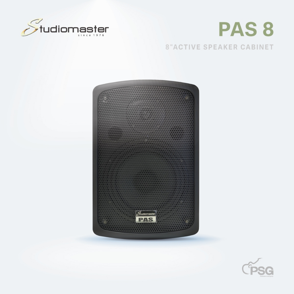 STUDIOMASTER : PAS 8 Active speaker cabinet 8″ ( ราคาต่อ  1  ใบ )