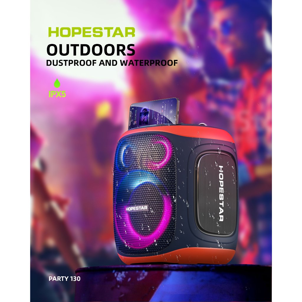 Hopestar Party130 ลำโพงบลูทูธ 120 วัตต์ พร้อมไมค์ลอย2อัน ลำโพง3 ดอก ปรับเบสได้ 3โหมด รุ่นใหม่2024