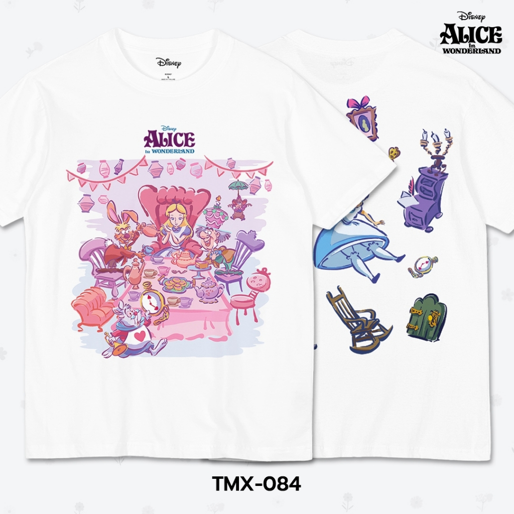 Power 7 Shop เสื้อยืดการ์ตูน "Alice in Wonderland" ลิขสิทธ์แท้ DISNEY(TMX-084)