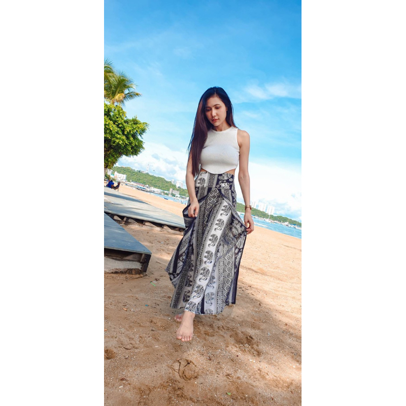 กางเกงช้างขายาว แบบใหม่ สาวอวบใส่ได้ ทรงแพนเค้ก ตัดเย็บเอง งานไทย ไม่ใช่งานโหล(งานเข้าใหม่ )