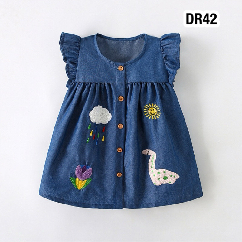 พร้อมส่งจากไทย ชุดเดรสเด็กผ้านิ่มใส่สบาย งานคุณภาพ แบรนด์ Malwee DR42