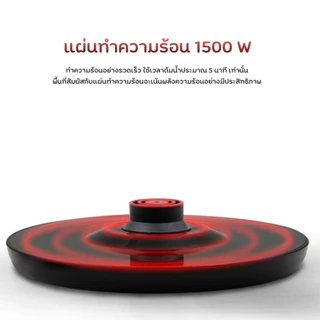 (ลูกค้าใหม่ 1 บาท) กาต้มน้ำไฟฟ้าสแตนเลส 2 ลิตร ฝาพลาสติก