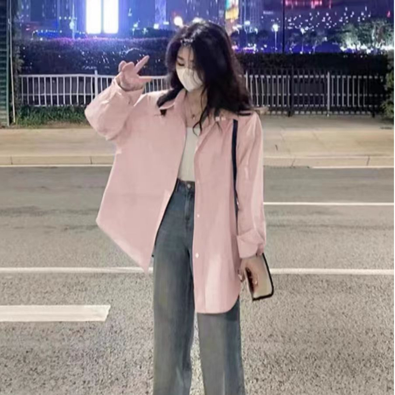 aililai1688 เสื้อเชิ้ตแขนยาว สีพื้น ใส่ทำงาน ใส่ได้หลายโอกาส สวมใส่ได้ทั้งหญิงและชาย สินค้าพร้อมส่ง