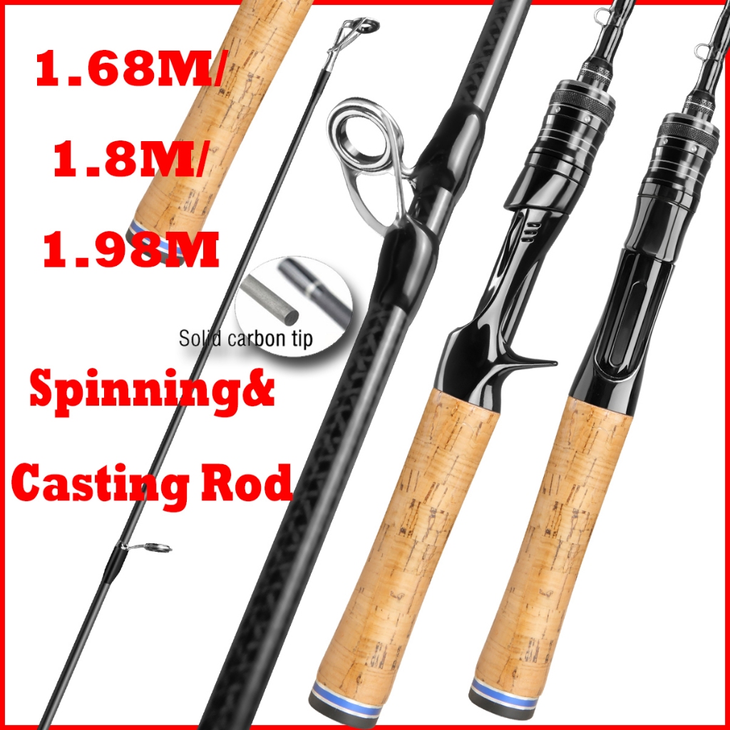 HAIYI FISHINGเค็มน้ำจืดเบาพิเศษคันเบ็ดตกปลาคาร์บอนไฟเบอร์ Ul lure leader เวท 10-20 lb ด้ามจับโค้งร์แข็งแรงมากๆละ เบสเเละ