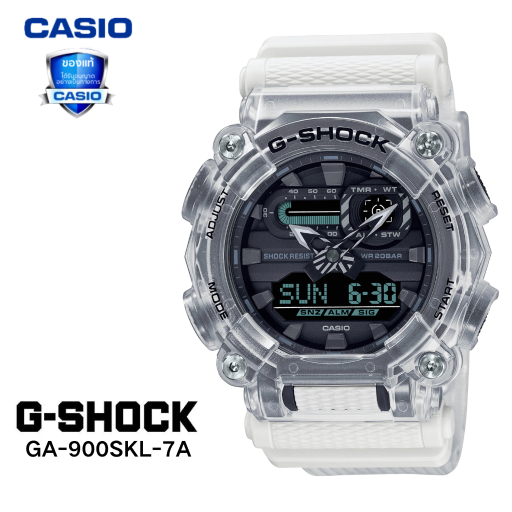 รุ่นฮิต นาฬิกาผู้ชาย G-SHOCK รุ่น GA-900SKL-7A สีดำ หน้าปัดดิจิตอล สายเรซิ่น