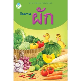 Book World Flash Card บัตรภาพ บัตรคำศัพท์ 1 ชุด มี 2 เรื่อง บัตรภาพผลไม้ /บัตรภาพผัก กล่องละ 32 แผ่น