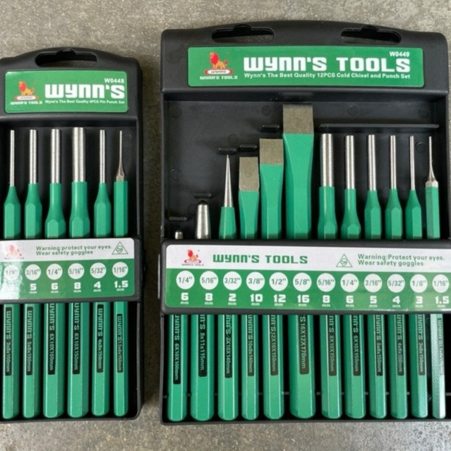 Wynn's เหล็กตอก เหล็กส่ง เหล็กสกัด 12ชิ้น/ชุด 6ชิ้น/ชุด รหัส W0449 , W0448