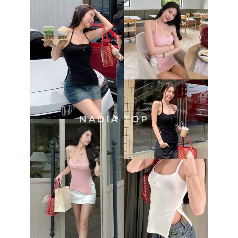 Nadia top 790.- เสื้อคล้องคอตัวยาว ดีไซน์สวย เนื้อผ้าคุณภาพดีมาก ใส่กระชับ เข้ารูป