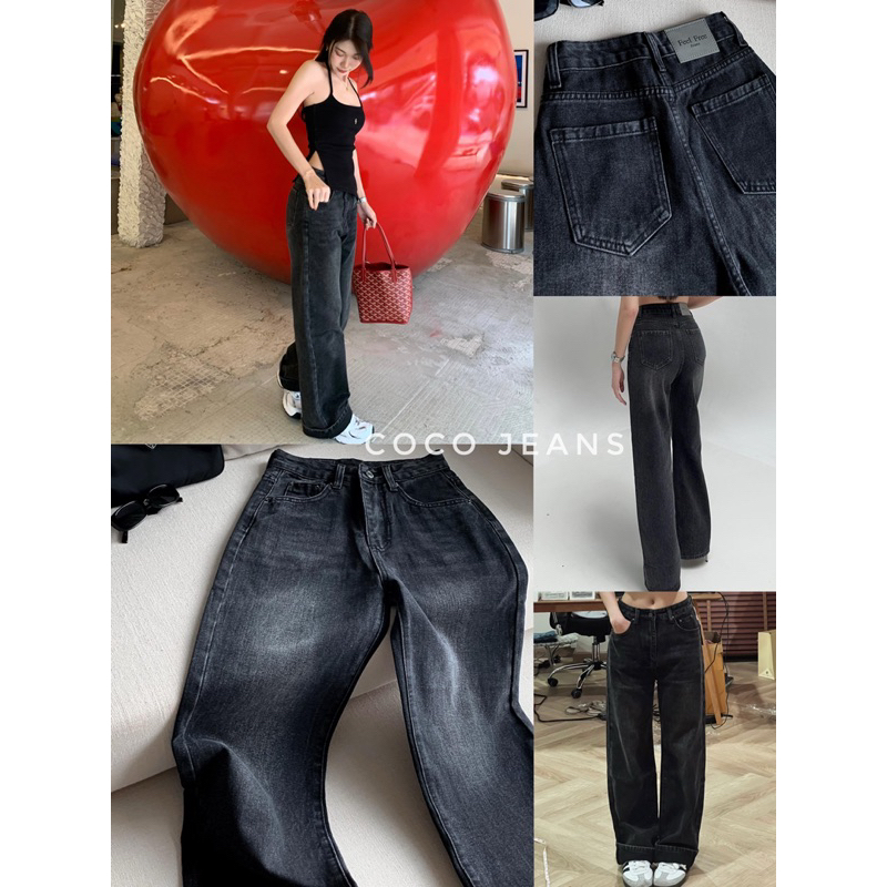 Coco jeans 1290.-กางเกงยีนส์ทรงบอย กระบอกใหญ่  เอวสูงกำลังดีดีไซน์สวยเท่ ทรงดีมาก ใส่สบาย เนื้อผ้ายีนส์คุณภาพดีมาก