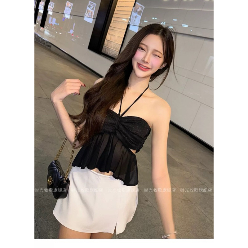 พร้อมส่ง🇹🇭 nifty.60 shop เสื้อผูกคอ กลิตเตอร์ ดินเนอร์🥂