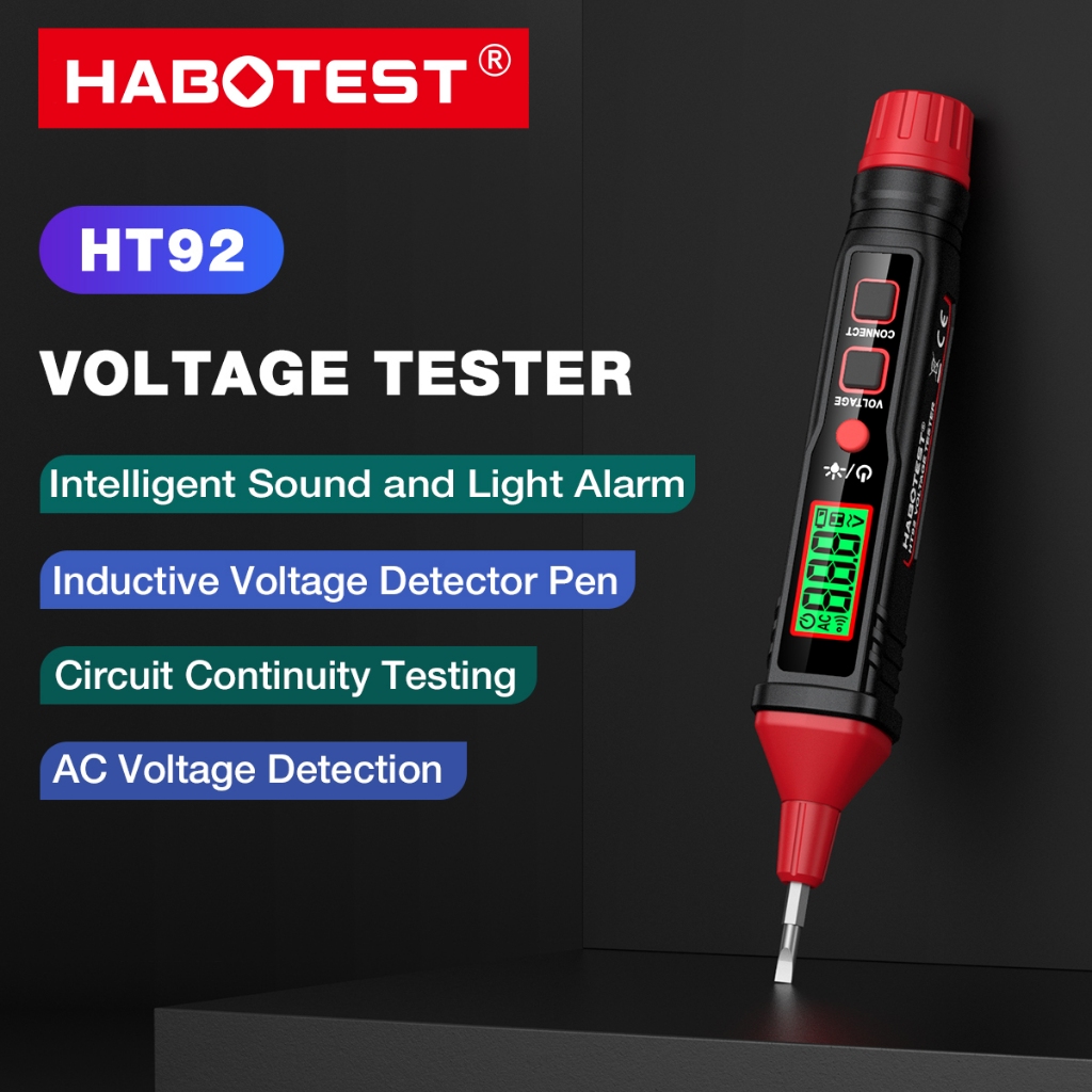 Habotest HT92 ปากกามัลติมิเตอร์ ทดสอบแรงดันไฟฟ้า AC โวลต์มิเตอร์ ความต้านทาน ไดโอด ตัวเก็บประจุ มัลติมิเตอร์