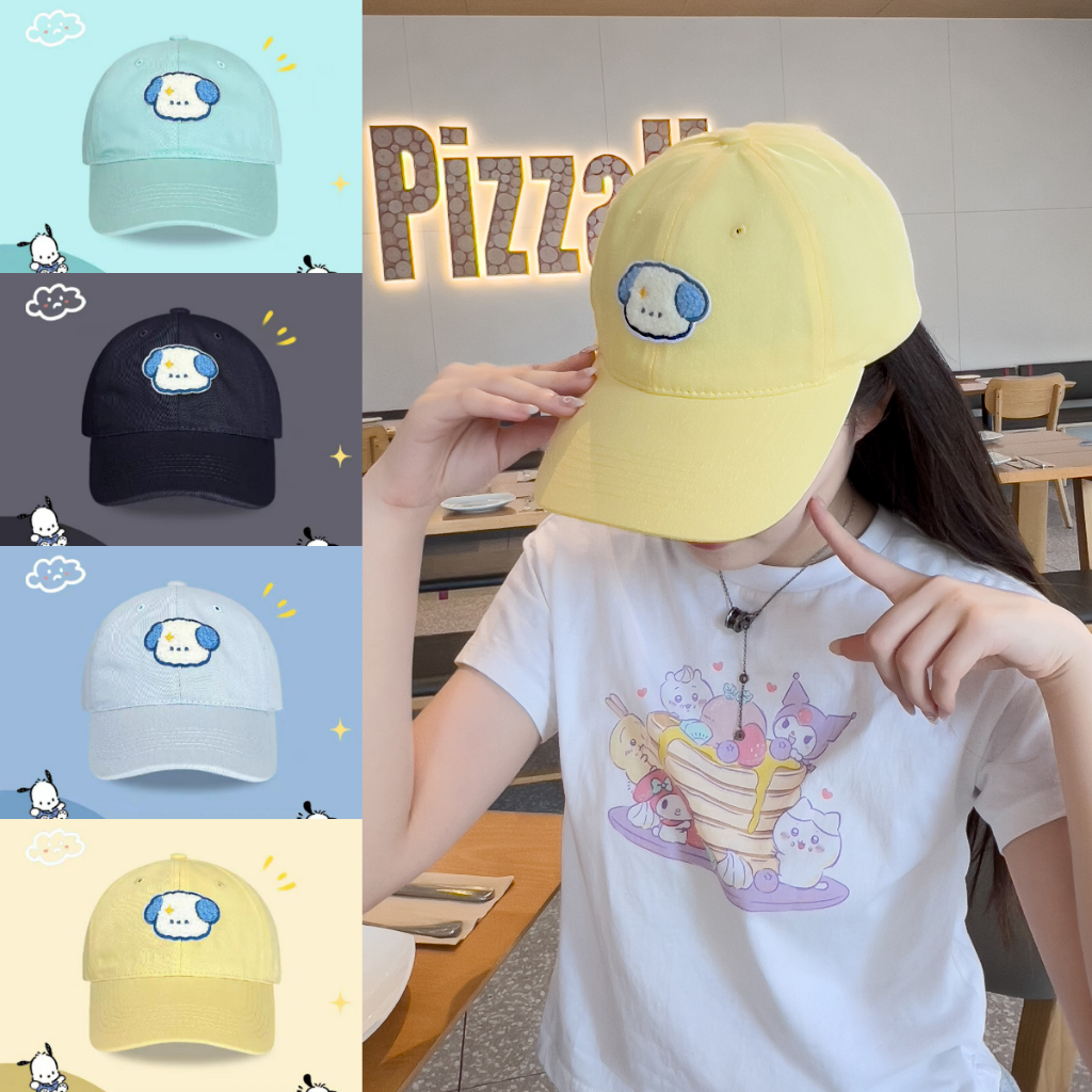 หมวกเบสบอล แบบนิ่ม ปัก หมา มี4สี  คุณภาพสู สไตล์เกาหลี
