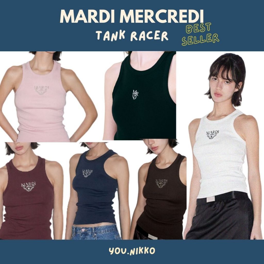(พร้อมส่ง) Mardi mercredi tank racer เสื้อกล้าม mardi