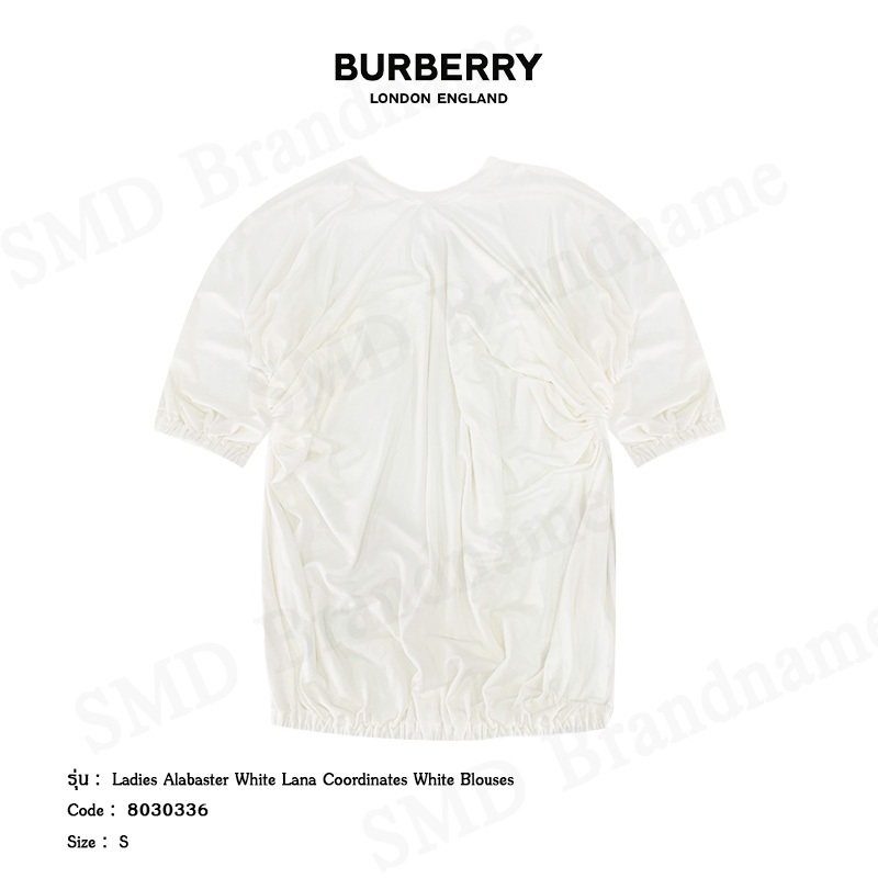 Burberry เสื้อเบลาส์ รุ่น Ladies Alabaster White Lana Coordinates White Blouses Code: 8030336