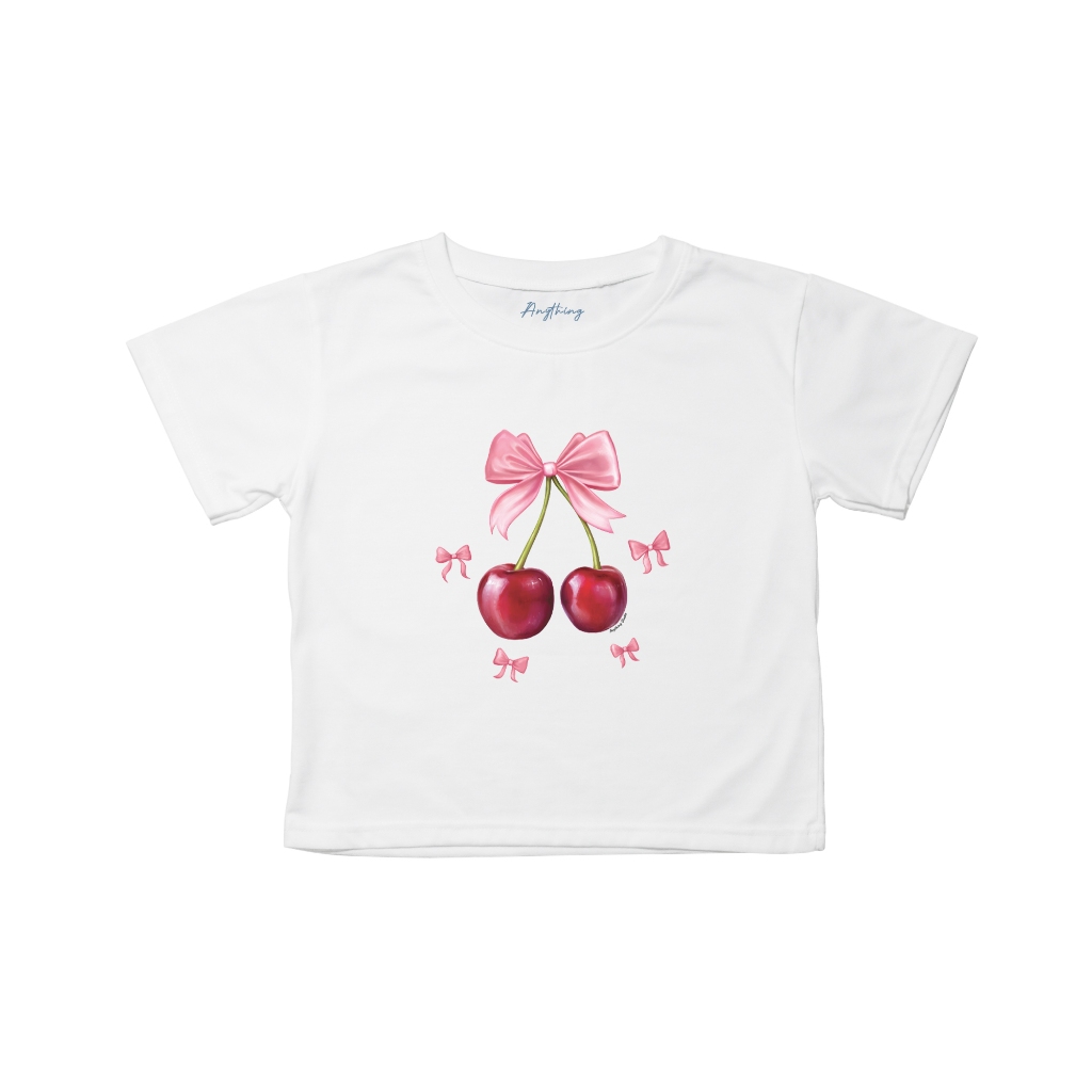 Cherry Pink เสื้อครอปลายน่ารักใส่ง่าย ผ้านุ่มใส่สบาย ใส่ได้ในทุกๆวัน พร้อมส่ง