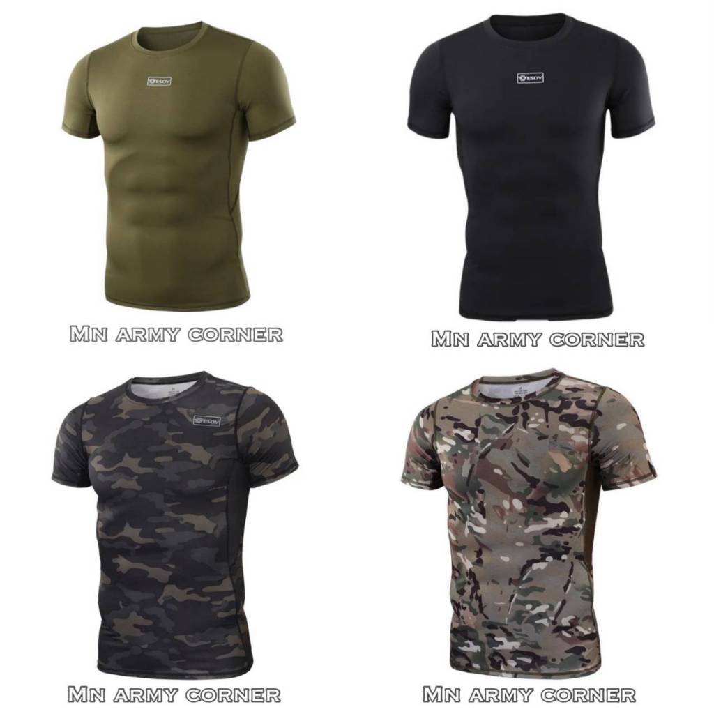 🔥เสื้อยืดคอกลมแขนสั้น ESDY Tactical เนื้อผ้าโพลีเอสเตอร์ผสมผ้าสแปนเดกซ์แท้100% สีไม่ตก เนื้อผ้าบางเบา ใส่สบาย🔥