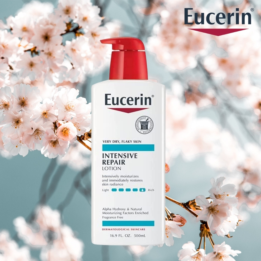 Eucerin Intensive Repair Body Lotion, Advanced Repair โลชั่นสำหรับผิวแห้งมาก หัวปั๊ม 500ml