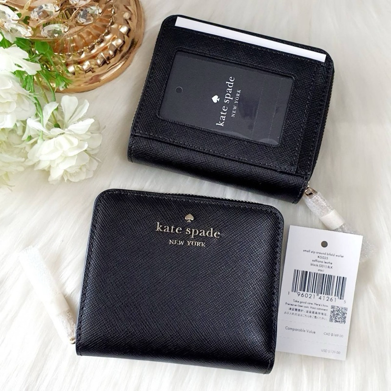 ♠️ Kate Spade KG035 Staci Small Zip Around Wallet กระเป๋าสตางค์ ใบสั้น 2พับ มีช่องซิปใส่เหรียญ ใส่แบ