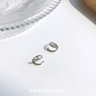 earika.earrings - loopy twist collection รวมต่างหูเกลียวไร้แป้น ก้านเงินแท้ชุบทองคำขาว/ทอง ผิวแพ้ง่ายใส่ได้