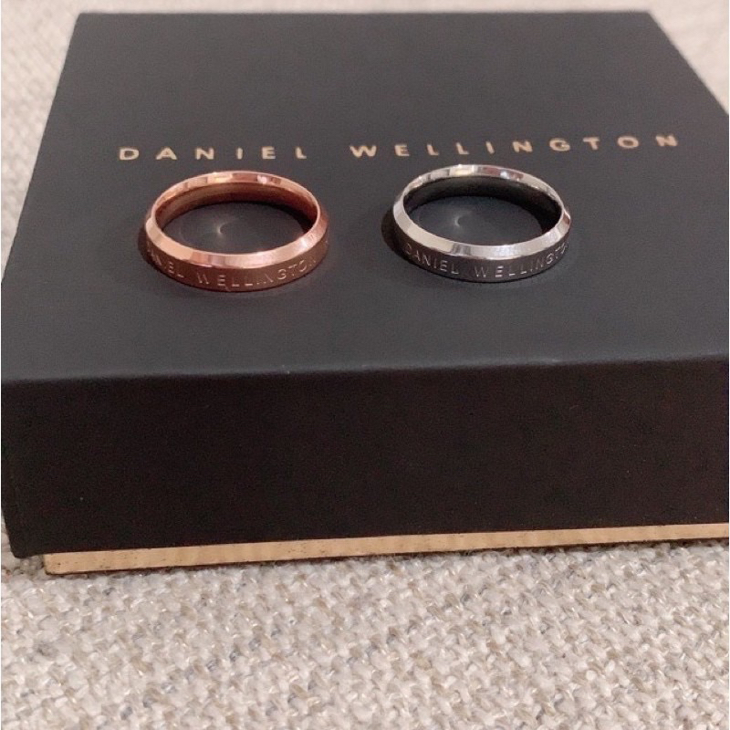DW แหวนสวมนิ้ว ทำจากไทเทเนียม ชุบเหล็ก 18K สีโรสโกลด์ เงิน ขนาดเล็ก สำหรับผู้หญิง