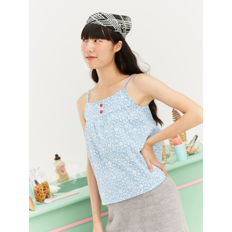 (S-XL) สายเดี่ยว : bottle blossoms สี blue rolita 🎒🛋️ - รูปที่ 6