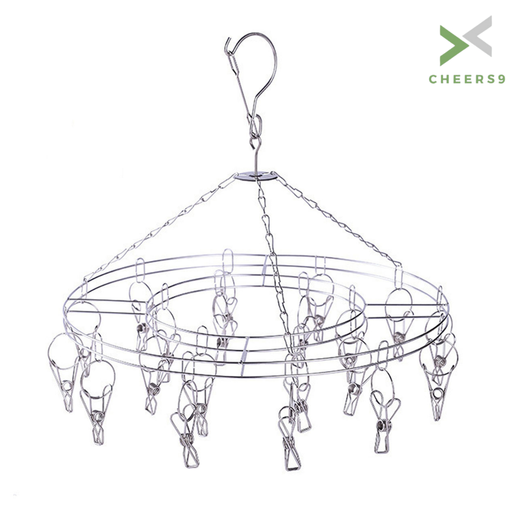 ที่หนีบผ้า ราวหนีบผ้าสแตนเลส แบบกลม 20/24/26 Hanger Rack Cheers9