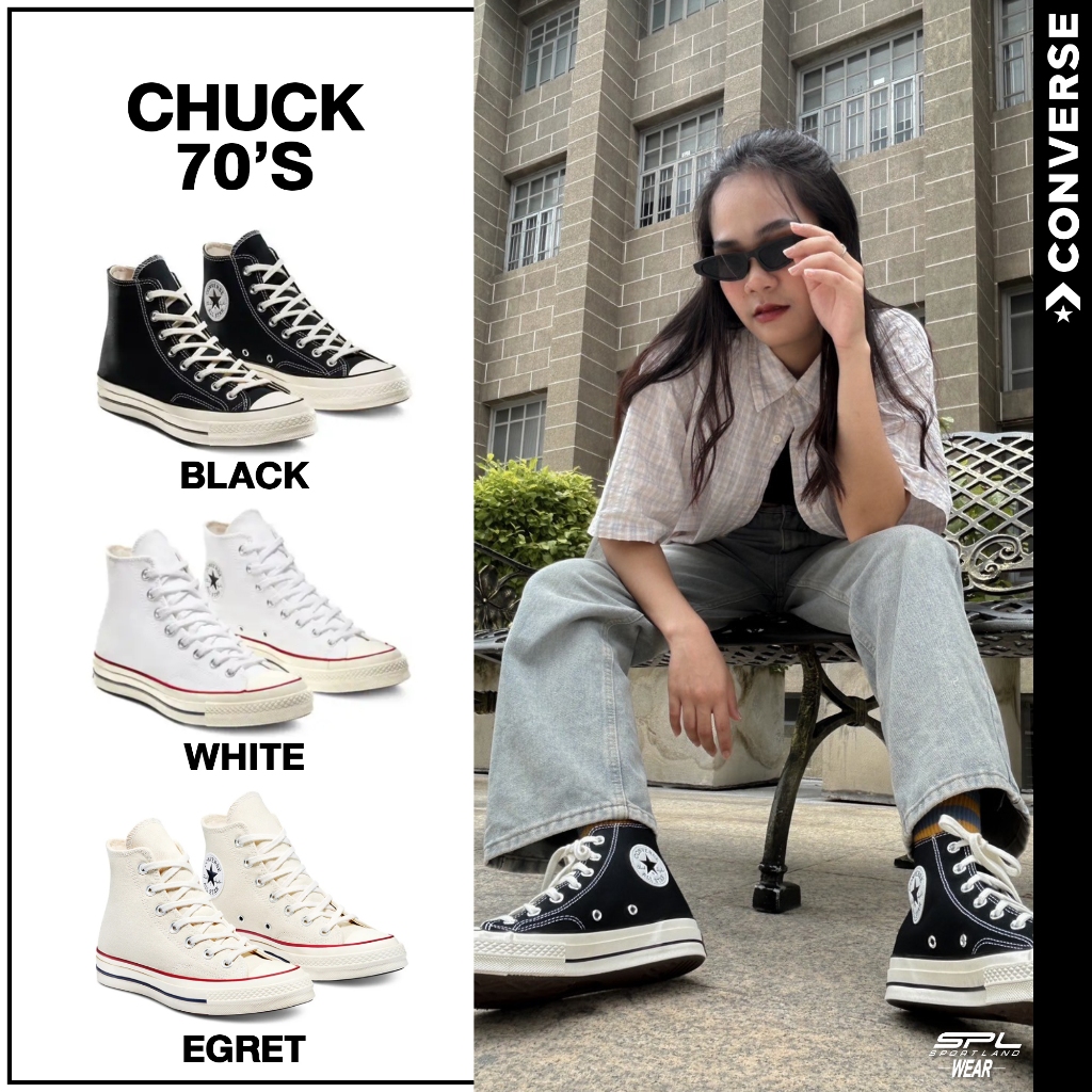Converse Collection คอนเวิร์ส รองเท้าผ้าใบ UX Chuck70 HI 162050CBK และ Chuck 70 VT HI 162053CF1CMXX / 162056CF0WW (3000)