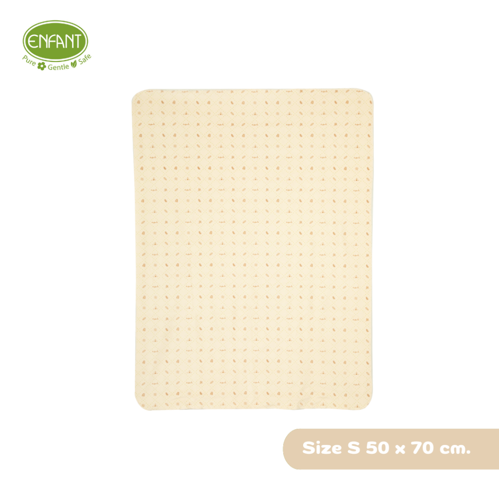 ENFANT (อองฟองต์) ผ้ารองกันน้ำ Crytal Velvet (ผ้ากำมะหยี่นุ่ม) สีครีม ลายแคมป์ปิ้ง น่ารัก ขนาด (S) 5