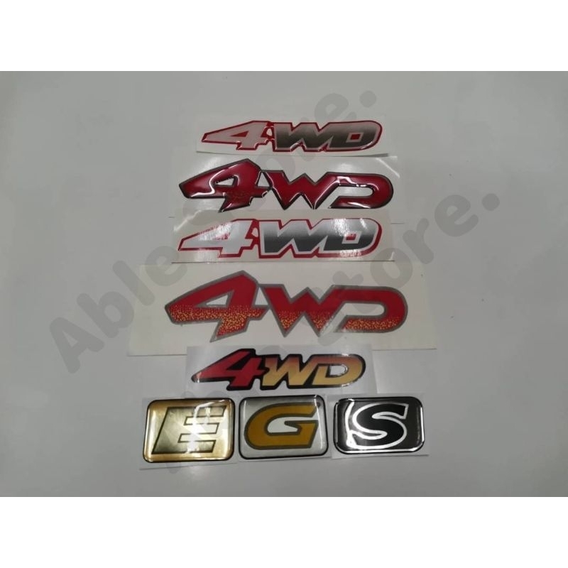 สติ๊กเกอร์ 4WD / E / S ของ TOYOTA TIGER ทุกรุ่นทุกปี