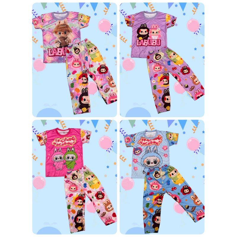 ชุดเซตเด็กลายลาบูบู้ เซต2ชิ้น เสื้อแขนสั้น+กางเกง ขายาว ผ้าไมโครพรีเมี่ยม