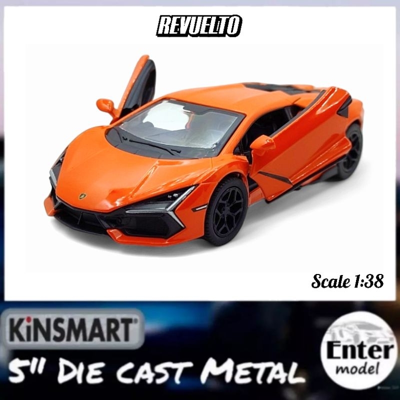 KINSMART LAMBOR REVUELTO โมเดลรถ ลิขสิทธิ์แท้ สำหรับสะสม เหล็กอัลลอย ยาว 12.5cm Scale1/38
