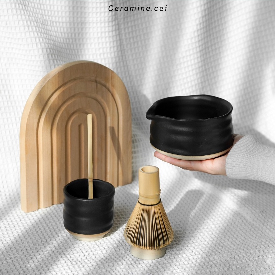 🔥ส่งฟรี🔥Premium Matcha Box Set ชุดชงชาเซรามิค อุปกรณ์ชงมัทฉะ  อุปกรณ์ชงชาเขียว แปรงชงชาไม้ไผ่ ของขวัญ หม้อชงชา แปรงชงชา - รูปที่ 3