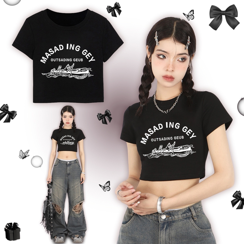 TeddyTee 👕👕 “MARINA” baby tee crop top เเขนสั้น S-XL ส่งจากไทย