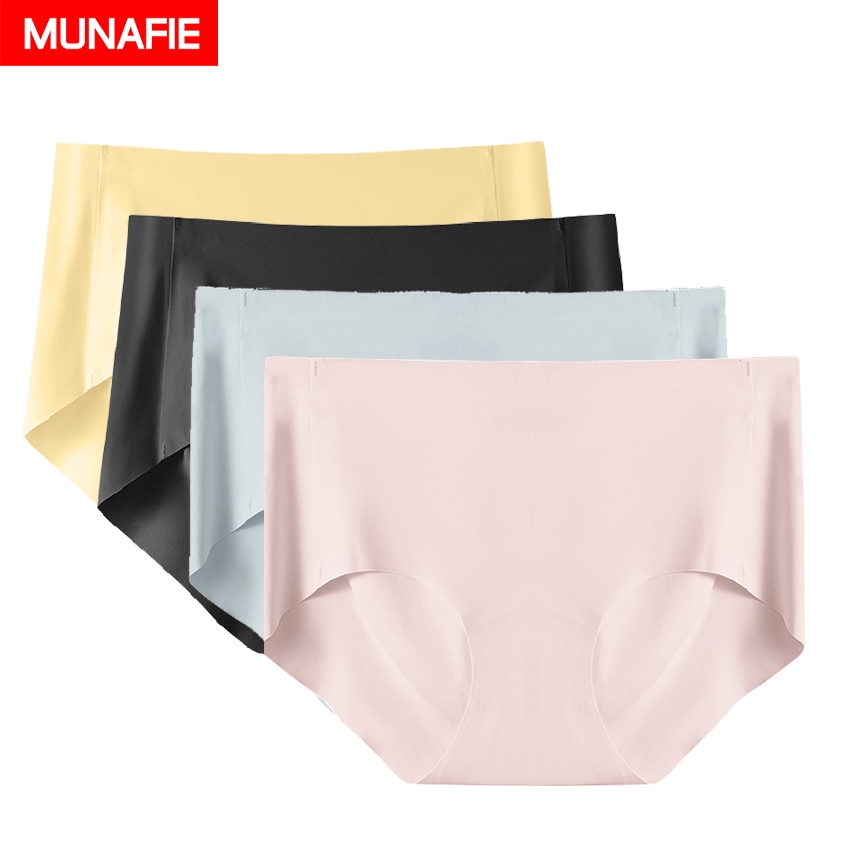 MUNAFIE กางเกงในไร้ขอบ กางเกงในผู้หญิง เนื้อผ้าลื่น No.T178