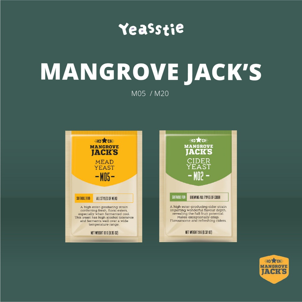 ยีสต์ Mangrove Jack's M02 Cider และ M05 Mead ทำไซเดอร์ ทำไวน์