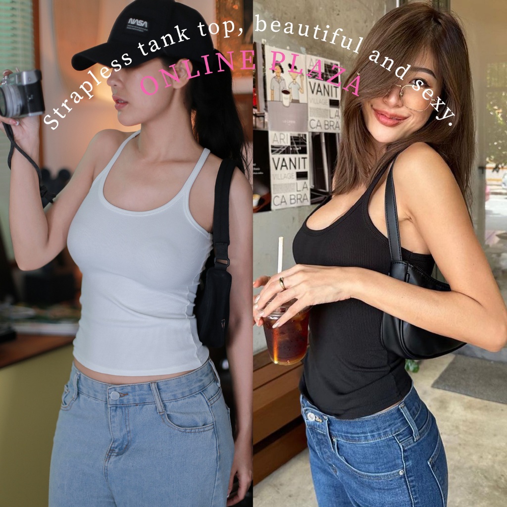 Molly เสื้อกล้ามผู้หญิง คอยู สายเล็ก คัดทรงสวยเนื้อผ้าดี Freesize women's tank tops