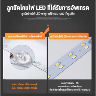 โคมไฟเพดาน โคมไฟ led เพดาน โคมไฟเพดานรีโมท 3สี สไตล์โมเดิร์น เบาและบางลง สําหรับห้องนอน