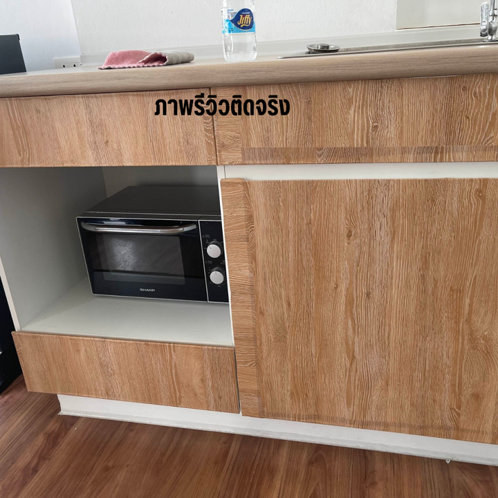 สติกเกอร์ PVC ลายไม้  กันน้ํา กันความชื้น มีกาวในตัว สําหรับติดตกแต่งผนัง ประตู ตู้เสื้อผ้า โต๊ะ - รูปที่ 2