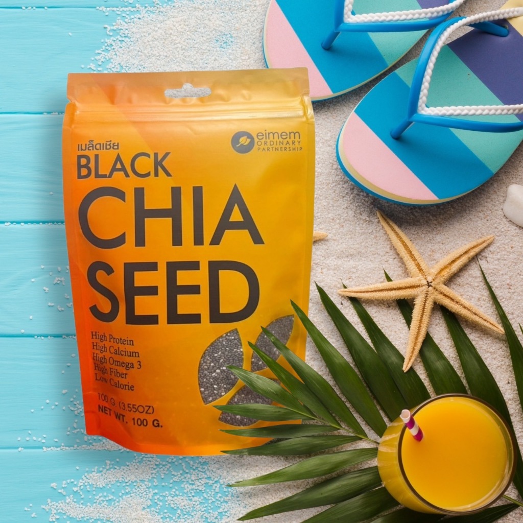 ✅พร้อมส่ง✅ สูตรใหม่ เมล็ดเชีย (Chia Seed)  (100 กรัม) ซองส้ม
