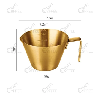 ถ้วยช็อตเอสเพรสโซ่ ช็อตกาแฟ แก้วตวงสแตนเลส 100 ml. Measuring Cup 304 Stainless Steel