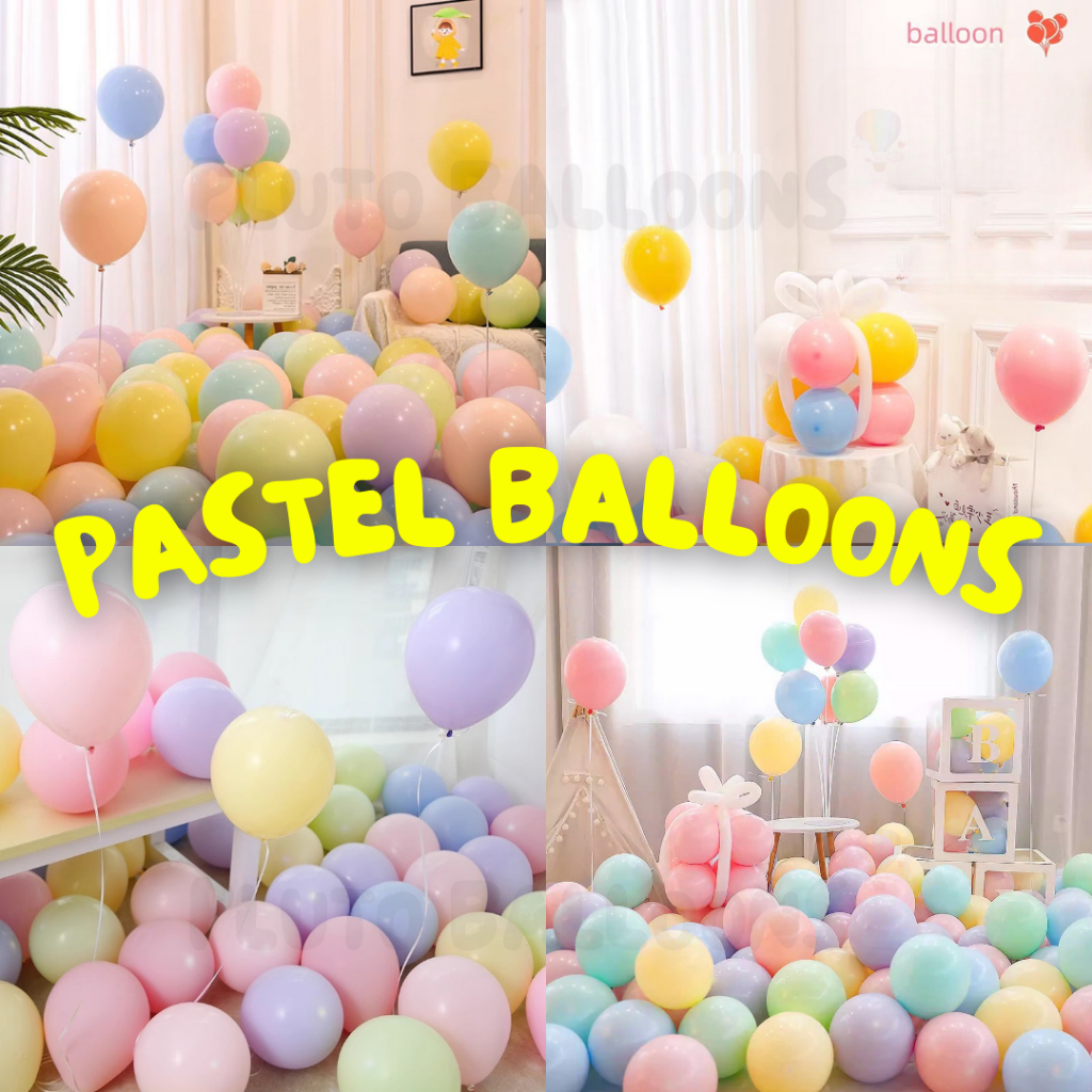 💖ลูกโป่งสีพาสเทล ลูกโป่งสีมาการอง[ 1 แพค 10ใบ] 💖