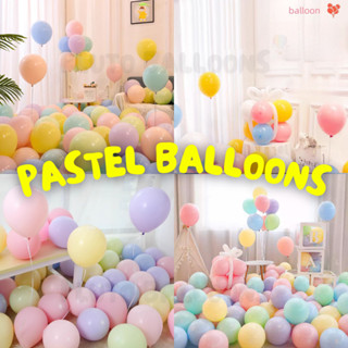 💖ลูกโป่งสีพาสเทล ลูกโป่งสีมาการอง[ 1 แพค 10ใบ] 💖