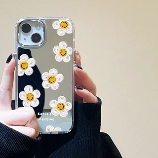 🚚COD🚚Case For เคส iPhone 16 17 Pro Max 11 13 15 14 12 17 Pro Max เคสไอโฟน 13 กรณีโทรศัพท์มือถือ Mirror Flowers Case