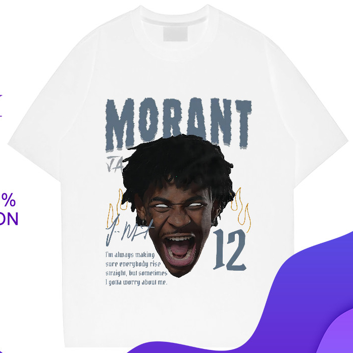【 Flash Sale 】เสื้อ เสื้อบาส Ja Morant พิมพ์อะนิเมะ ขนาดบวก เสื้อยืดผู้ชาย เสื้อบาส nba เสื้อบาสแฟชั่น เสือ S-3XL COD