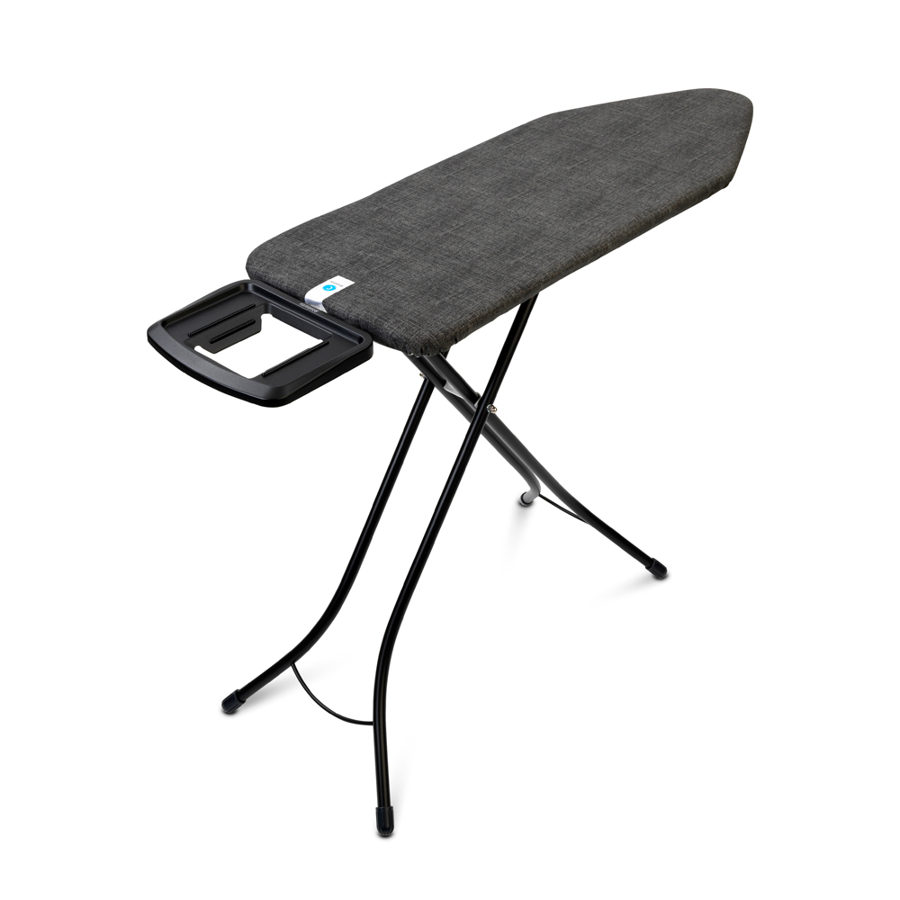 Brabantia โต๊ะรีดผ้าแบบยืน ขนาดหน้ากว้าง 45ซม Ironing Board C, 124x45 cm, Solid Steam Iron Rest Black Frame