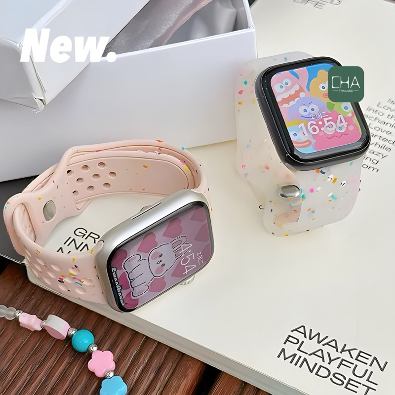 สายท้อปปิ้ง สายนาฬิกา smart watch 11 10 9 8 ultra 7 6 5 4 ขนาด 45/49/44/41/46mm สาย iWatch smart watch ยางลาย พร้อมส่ง