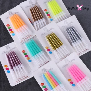 (พร้อมส่ง ) เทียนวันเกิด เทียนแฟนซี เทียนปักเค้กวันเกิดสวยๆราคาถูก(สั้นเมทัลลิคแชมเปญ)
