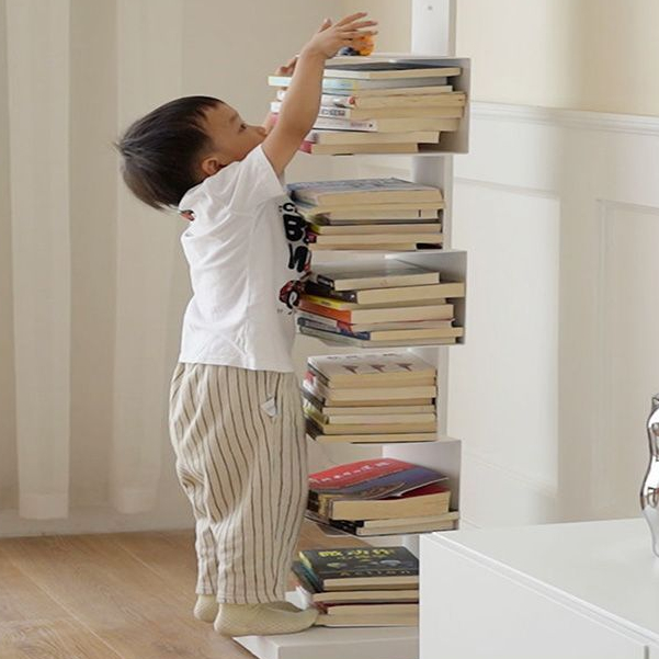 ชั้นวางหนังสือที่มองไม่เห็นตั้งพื้นสุทธิสีแดงห้องนั่งเล่นตู้หนังสือเข้ามุมเหล็กชั้นเก็บของหลายชั้น